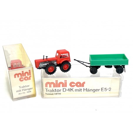 Modellauto  H0 1:87 Traktor Hänger Mini Car 1808